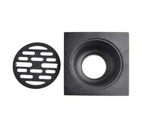 CashMuch Drenaje de acero inoxidable para el suelo de la ducha con tapa Avity, barrera contra olores e inst, 9,9 x 9,9 x 3,8 cm, color negro