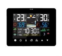 CashMuch Estación meteorológica para el hogar con pantalla a color, monitor de humedad de temperatura interior y exterior, predicción de 12 horas, reloj de escritorio de pantalla grande
