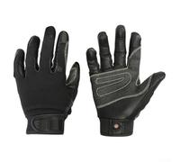 CashMuch Guantes deportivos al aire libre, construcción de cuero vacuno de dedo completo para escalada en roca, cuesta abajo y espeleología, para un diseño antideslizante duradero, color negro