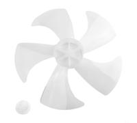 CashMuch Hoja de ventilador de plástico de 14 pulgadas, pieza de repuesto de cinco hojas con cubierta de tuerca para montaje de ventilador de pedestal/escritorio para oficina en casa (blanco