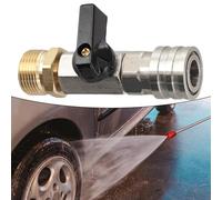CashMuch Interruptor de manguera de válvula de bola para lavadora a presión con control de encendido/apagado, conector rápido de 1/4 pulgadas, ajuste M22-14, clasificación de 4500 psi, construcción de