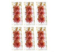 CashMuch Juego de 18 flores artificiales de plástico para Navidad, 9,9 cm, para todas las estaciones, para decoración de mesa y árbol, arreglos de boda y fiesta (rojo)