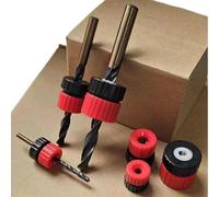 CashMuch Juego de 3 collares ajustables de profundidad para brocas de plástico ABS, para brocas de 3 a 13 mm, rojo y negro