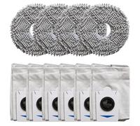 CashMuch Juego de 6 toallitas y bolsa para Ecovacs DEEBOT T30S Combo X2, piezas de repuesto de microfibra antiobstrucción para pelo de mascotas