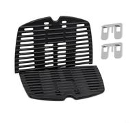 CashMuch Juego de parrilla y parrilla de hierro fundido premium para Weber Q100 Q1000 Q1200, accesorios de barbacoa con bloqueo de sabor mejorado, versátil para asar y freír