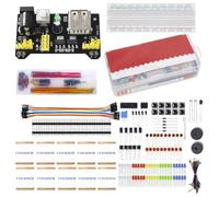 CashMuch Kit de componentes electrónicos de 830 agujeros con resistencias, LED, potenciómetros para proyectos de inicio Arduino R3