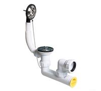 CashMuch Kit de desagüe de bañera de baño, tubo de protección contra desbordamiento, polipropileno, PVC, acero inoxidable, se adapta a agujeros de 48 a 58 mm, fácil instalación, color blanco
