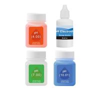 CashMuch Kit de solución de calibración de pH de 50 ml con tampón 4.0, 7.0, 10.0 y solución de almacenamiento de sonda ORP222mv para mantenimiento del medidor de pH
