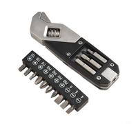 CashMuch Llave plegable con 10 puntas de destornillador para tornillos Torx y de cabeza plana, herramienta portátil de camping de acero inoxidable