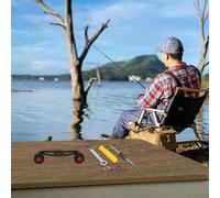 CashMuch Mango de carrete de pesca de aleación de aluminio, mango basculante de 130 mm con pomos de EVA y 2 rodamientos cada uno, para carretes de espátula Abu Garcia, Revo, Beast, Daiwa