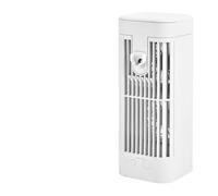 CashMuch Mini enfriador de aire USB C con 3 velocidades y luz nocturna, ventilador de escritorio portátil para el hogar y la oficina, color blanco