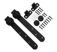 CashMuch Mini kit de herrajes para puerta corredera de granero, juego de rieles de acero al carbono, rodillos silenciosos para puertas de gabinete, color negro