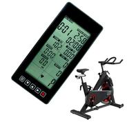 CashMuch Monitor de bicicleta estática con escaneo automático, pantalla multifunción para velocidad, distancia, tiempo, calorías, para bicicletas estacionarias y entrenadores elípticos, color negro