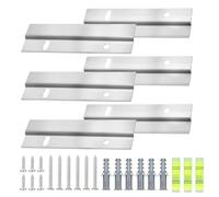 CashMuch Paquete de 3 pinzas en Z de hierro para colgar fotos, incluye tornillos, anclajes y nivel, para espejos, obras de arte, estantes y pizarras, color plateado