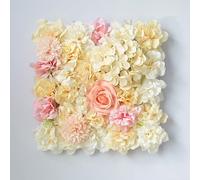 CashMuch Paquete de 6 paneles de pared de flores de seda, decoración de telón de fondo de boda, decoraciones de pared florales 3D, para eventos en interiores y exteriores, marco de malla de plástico