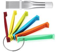 CashMuch Peine de reparación de aletas de condensador de radiador y herramienta de sujeción con 6 peines para 12 tamaños de aleta, construcción de metal y CC para mantenimiento de AC, H y enfriador