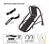 CashMuch Portaequipajes delantero para bicicleta compatible con E-Bike, bicicleta de montaña, soporte de aluminio de 23 x 15 x 12 cm