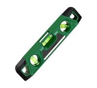 CashMuch Regla de medición de 230 mm con buscador de ángulos, nivelador horizontal y vertical, base magnética para superficies metálicas, color verde
