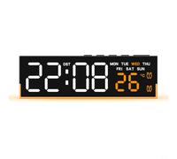 CashMuch Reloj electrónico de escritorio con luz ambiental, pantalla Fahrenheit, para función de atenuación automática para navegación por sueño, decoración de oficina en casa (naranja)