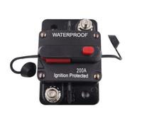 CashMuch Soporte de circuito de reinicio manual de 200 A con interruptor de botón para sistemas de energía solar de 12 a 48 V CC, aplicaciones marinas, caravanas y camiones, color negro