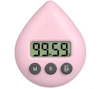 CashMuch Temporizador de cocina con ventosa, temporizador de cuenta regresiva impermeable con alarma, temporizador de ducha de ahorro de energía para el hogar, baño, cocina (rosa claro)