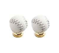 CashMuch Tirador de armario de aleación de zinc con un solo agujero, 27 mm de diámetro, estilo pelota de tenis, juego de 2 para cajones de muebles y armarios en negro, marrón, blanco