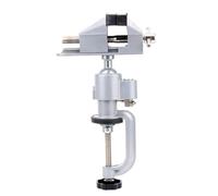 CashMuch Tornillo de banco de mesa con soporte giratorio de 360 grados para taladro eléctrico y amoladora, color plateado