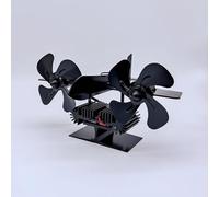 CashMuch Ventilador de estufa doble HD para Fireace, ventilador de circulación de aire alimentado por calor, funcionamiento silencioso, arranque a baja temperatura, ahorro de energía, gran volumen de