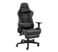 Cashoffice Silla Gaming de Ordenador Dark con Reposapiés y Asiento de Nylon Color Negro