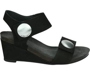 CA'SHOTT A/S Casalberta Velcro Button Sandal Nubuck, Sandalia de tacón Mujer, Negro, 38 EU