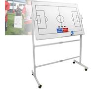 Cashwise Pizarra de Entrenamiento de fútbol y Baloncesto con Soporte Deslizante con Ruedas, versión de Doble Cara, Pizarra Blanca borrable para Entrenadores, Altura Ajustable Soccerball