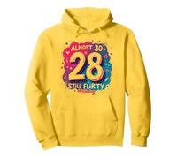 Casi 30, todavía coqueto Regalo de cumpleaños número 28 Sudadera con Capucha, Unisex para Adultos, Limón, M