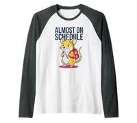 Casi en horario Ciencia Vida estudiantil Nerd Hamster Humor Camiseta Manga Raglan