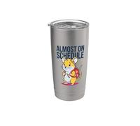 Casi en horario Ciencia Vida estudiantil Nerd Hamster Humor Vaso térmico de acero inoxidable de doble pared