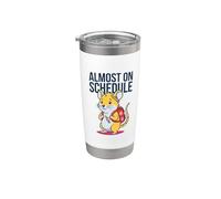 Casi en horario Ciencia Vida estudiantil Nerd Hamster Humor Vaso térmico de acero inoxidable de doble pared