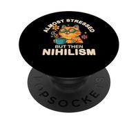 Casi Estresado Pero Luego Nihilismo Groovy Cat Nihilist PopSockets PopGrip Adhesivo
