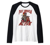 Casi lo Suficiente como para sentirme Vivo. Estilo Retro de Scooter Camiseta Manga Raglan