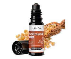 Casida Aceite de incienso Roll-On - para la calma interior y la serenidad, ayuda a la relajación y la atención plena, aceite esencial para el cuidado de los aromas de la farmacia, 10 ml