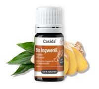 Casida Aceite de jengibre orgánico para uso oral, calidad alimentaria, 100% puro aceite esencial, de cultivo ecológico, vegano, sin aditivos, 5 ml