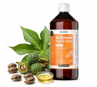 Casida Aceite de ricino orgánico 1000 ml - 100% puro, natural, prensado en frío en calidad orgánica, para pestañas más densas, cejas, cabello, barba y uñas fuertes - crecimiento del cabello y brillo