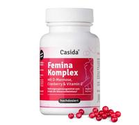 Casida Complejo Femina con D-manosa, arándano, vitamina C y niacina, 60 cápsulas veganas, suplemento dietético para vejiga, tracto urinario y membranas mucosas normales*