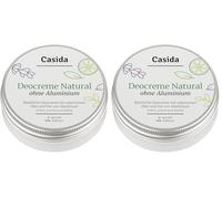 Casida® Crema Desodorante Natural sin aluminio - con aceites naturales puros - protección segura contra los olores del sudor - vegetal - calidad de farmacias - 50 ml (Paquete de 2)