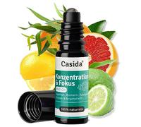 Casida Fragancia Roll-On - Aceite aromático, aceite esencial para el cuidado aromático en movimiento, de la farmacia, 10 ml (concentración y enfoque)