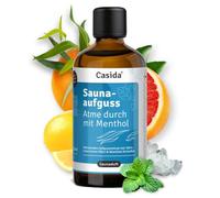 Casida Infusión para sauna Respira con mentol - Sauna con aceites esenciales 100% naturales - limón, pomelo, eucalipto y mentol cristales - sin fragancias - Tiempo de resfriado - 100 ml