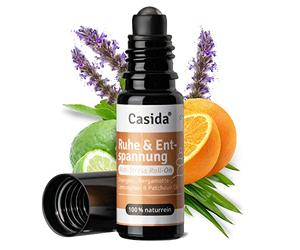 Casida® Roll-On de tranquilo - roll-on antiestrés para cuerpo, mente y alma - aceite perfumado, aceite esencial para aromaterapia, ideal para llevar siempre contigo - calidad de farmacias - 10 ml