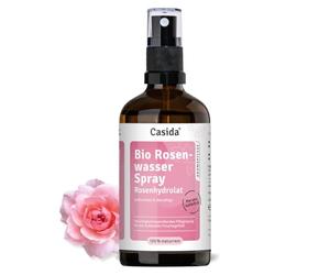 Casida® Spray de Agua de Rosa - hidrolato de rosa orgánica - agua pura de rosa de Damasco - calma, refresca e hidrata la piel y el cabello - tónico, desmaquillante - calidad de farmacias - 100 ml