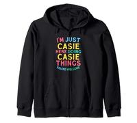 Casie Here Doing Casie Things Funny Casie Nombre Sudadera con Capucha