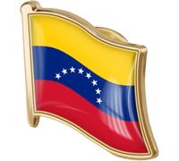 Casiler Broche con Bandera Nacional De Venezuela, Insignia De Solapa De Metal Esmaltado - Pin con Bandera Y Estrellas - Cierre Seguro