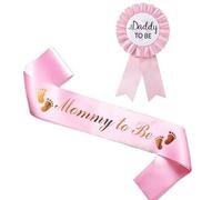 Casiler Decoraciones De Baby Shower 2pcs Mamá para Ser Papi para Ser Insignia De Niña Suministra Baby Shower Género Revelar
