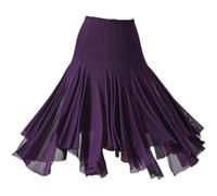 Casiler Falda De Baile Latino para Mujer, Falda Y Elegante para Danza del Vientre, Ropa De Baile De Vals, Traje De Flamenco, Falda Larga De Práctica para Mujer